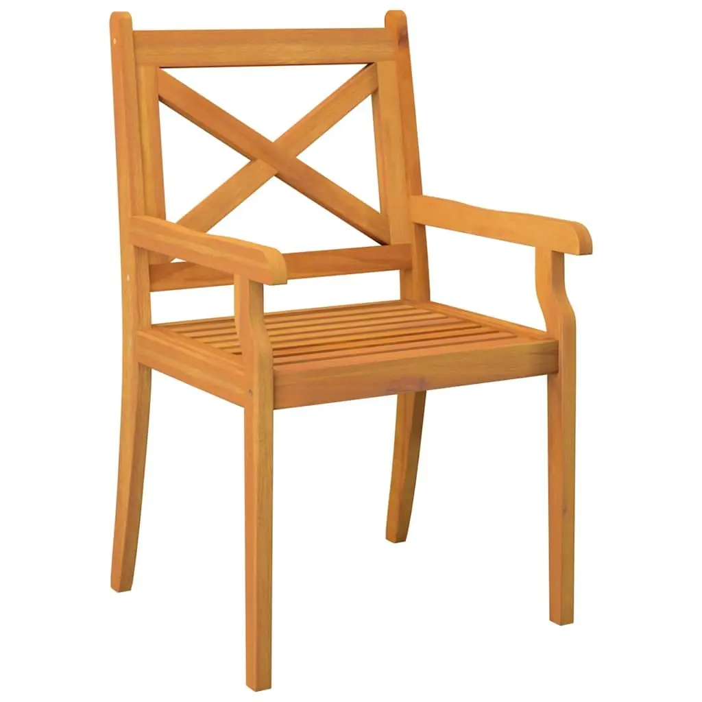 Outdoor Dining Chairs Set of 8 Solid Wood Garden Patio Seating Brown