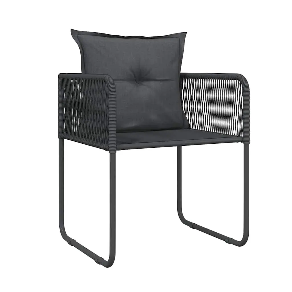 Garden Dining Set 5 Piece Outdoor Dining Black Glass Table and Chairs