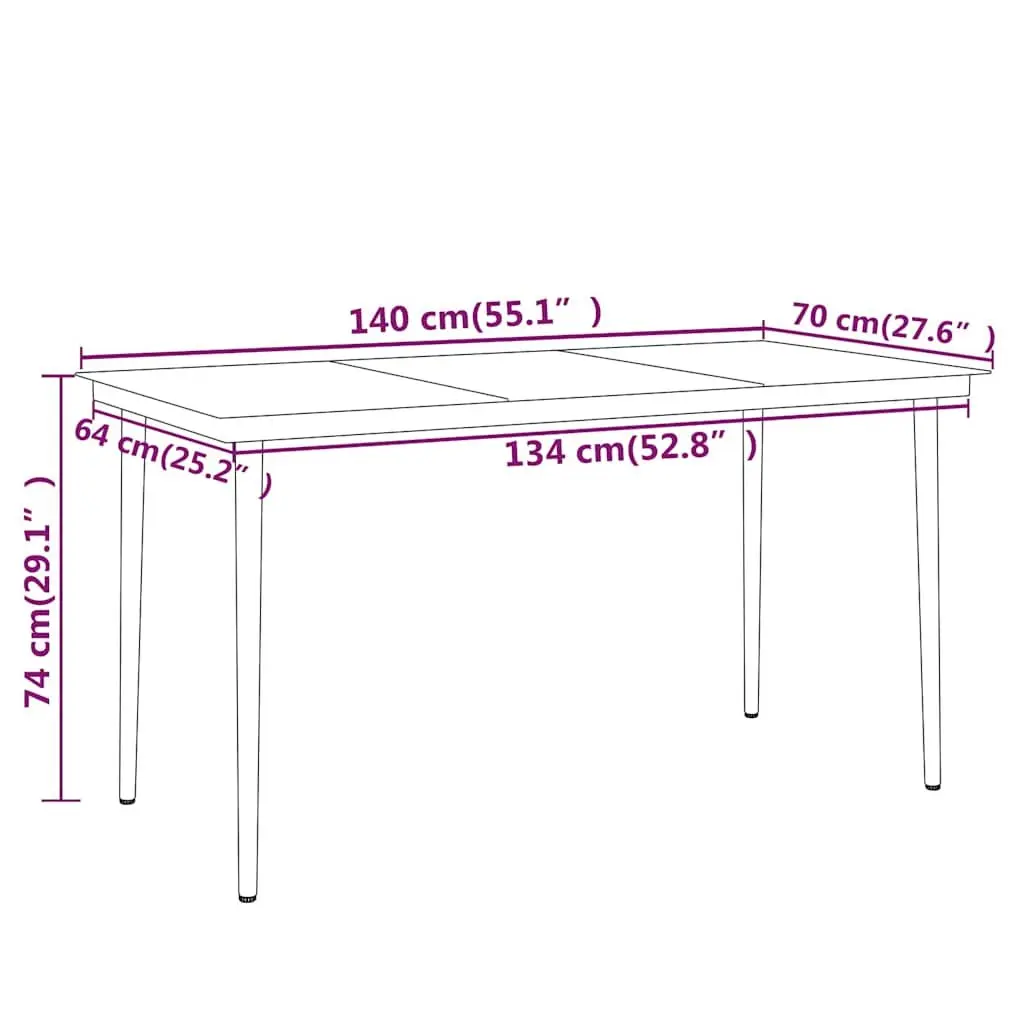Outdoor Dining Set 5 Piece Garden Furniture Black Steel Frame Glass Top Rattan Chairs