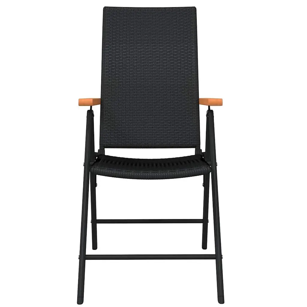 Garden Dining Set 3 Piece Outdoor Table Chairs Black