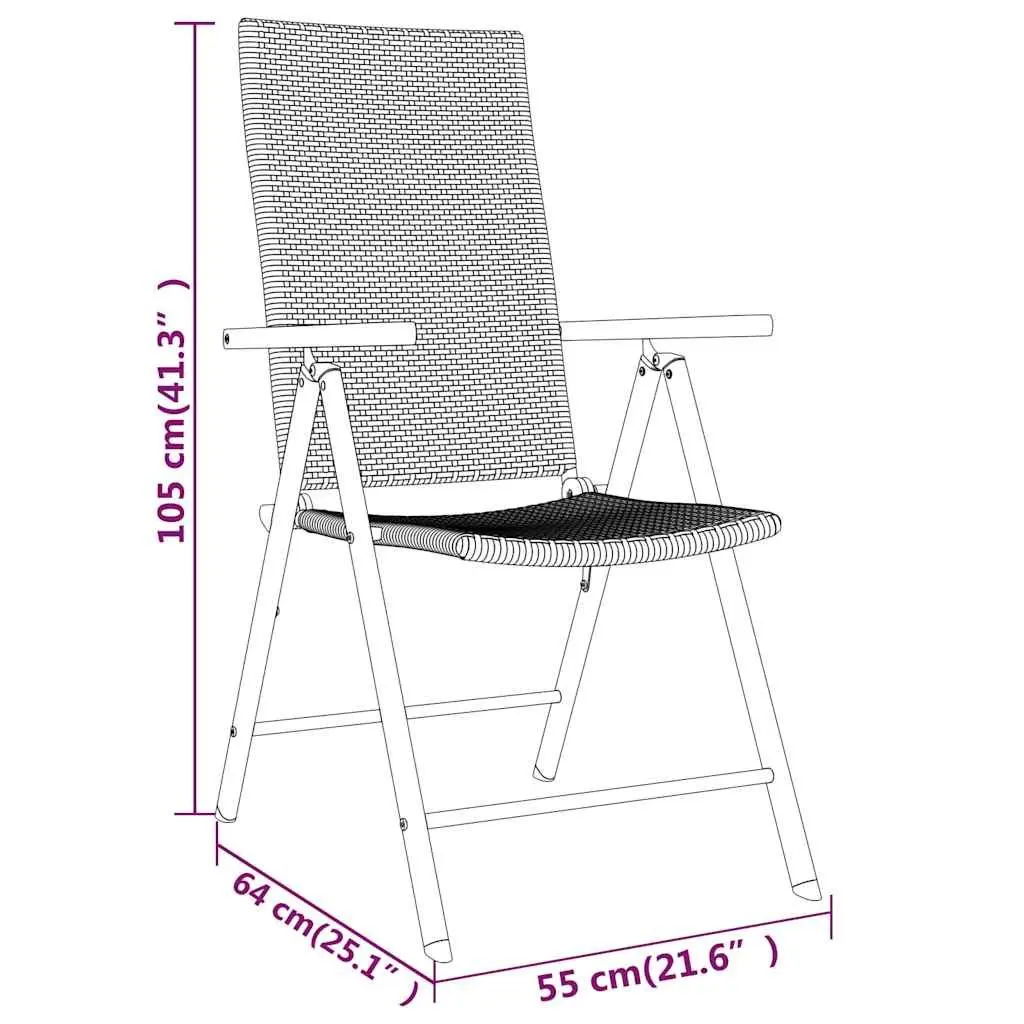 Garden Dining Set 3 Piece Outdoor Table Chairs Black