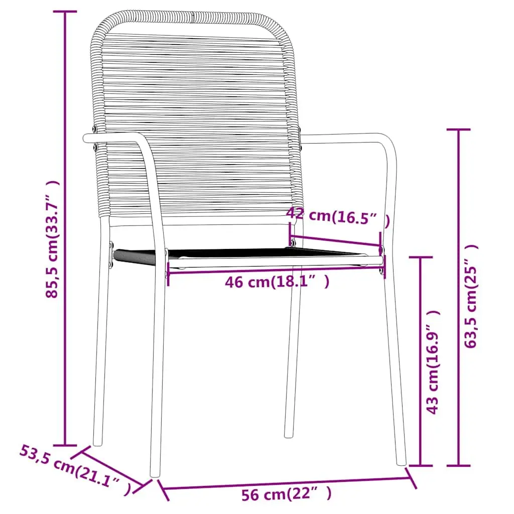 5 Piece Garden Dining Set Outdoor Patio Furniture Table Chairs Black