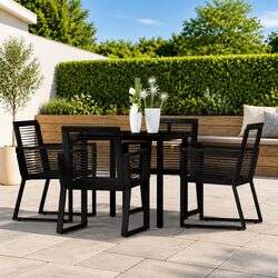 Reliable Black Garden Dining Set with Practical Design