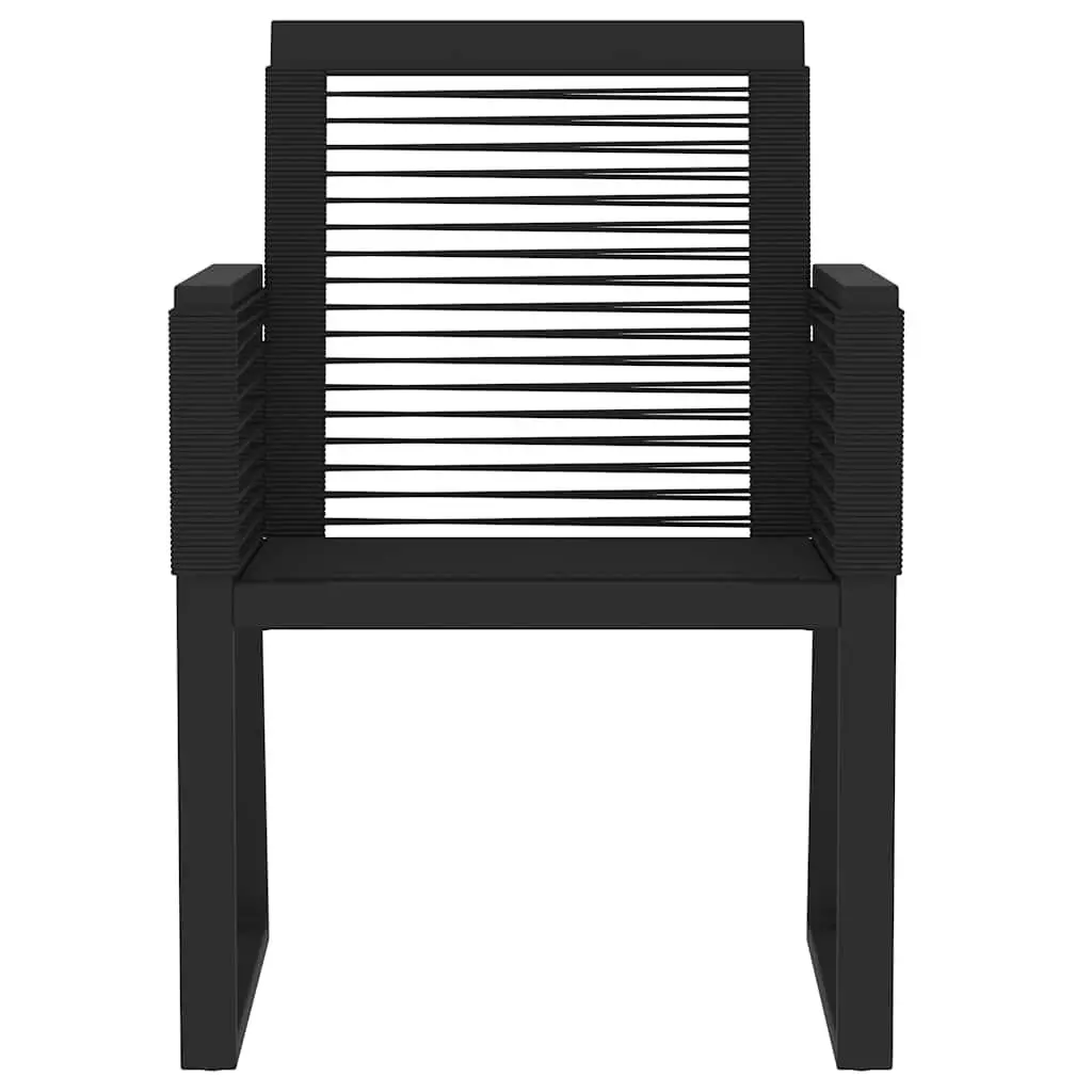 5 Piece Outdoor Dining Set with Black Steel Frame