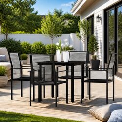 Quality 5-Piece Black Patio Dining Set for Your Home