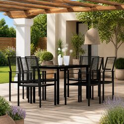 7 Piece Outdoor Dining Set for Comfort and Durability