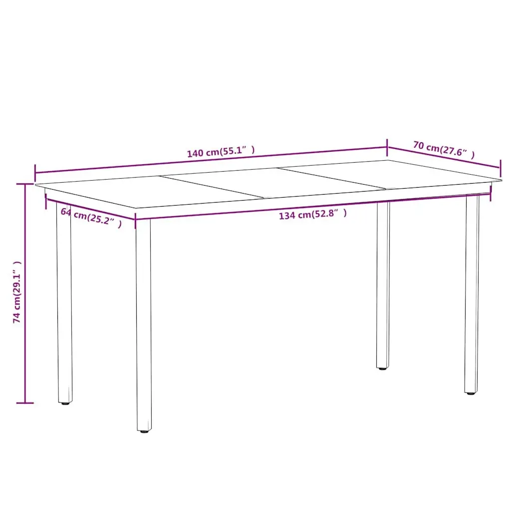 7 Piece Outdoor Dining Set Black Glass Table Rattan Chairs