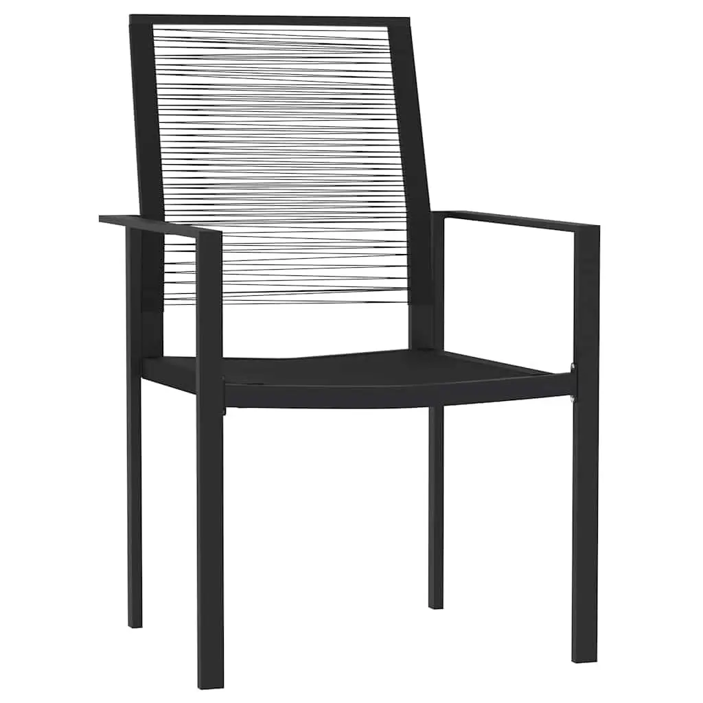 5 Piece Garden Dining Set Outdoor Patio Table Chairs Black Steel Glass Rattan