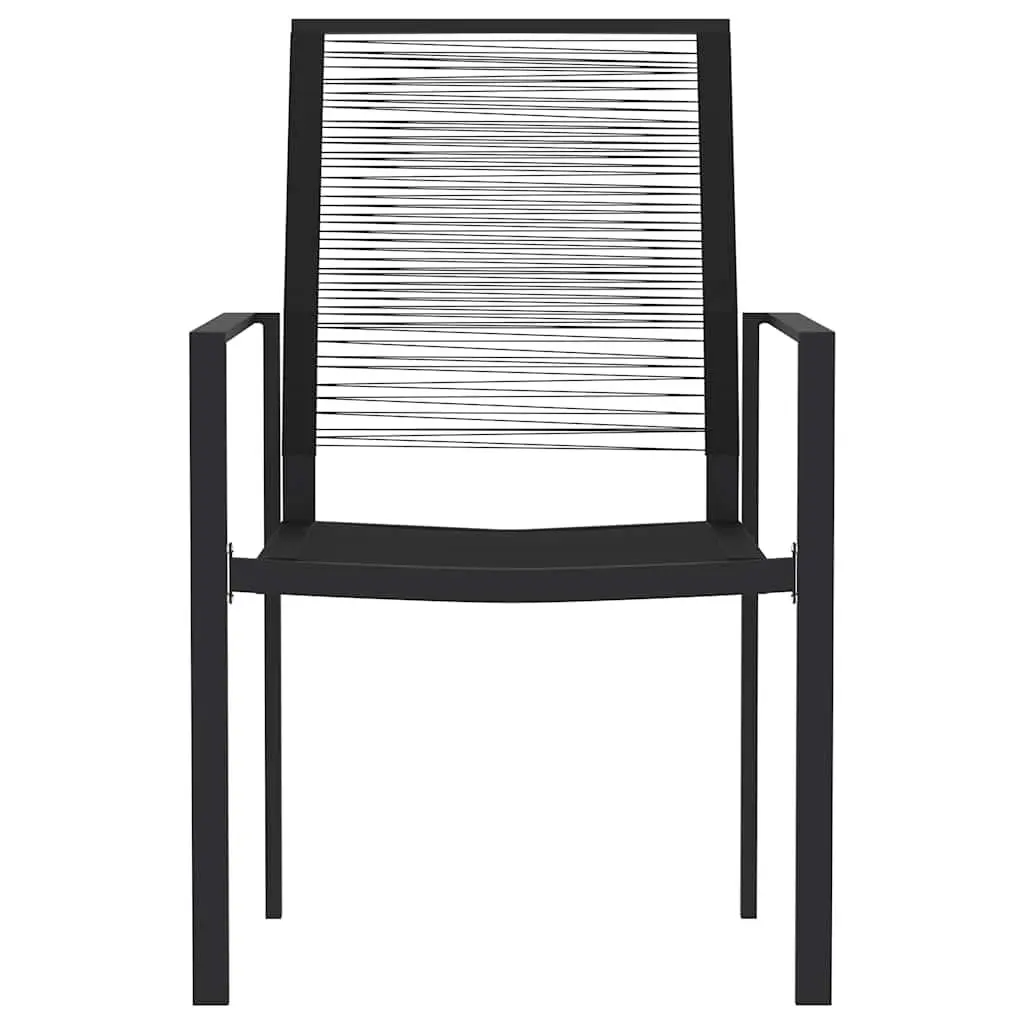 5 Piece Garden Dining Set Outdoor Patio Table Chairs Black Steel Glass Rattan