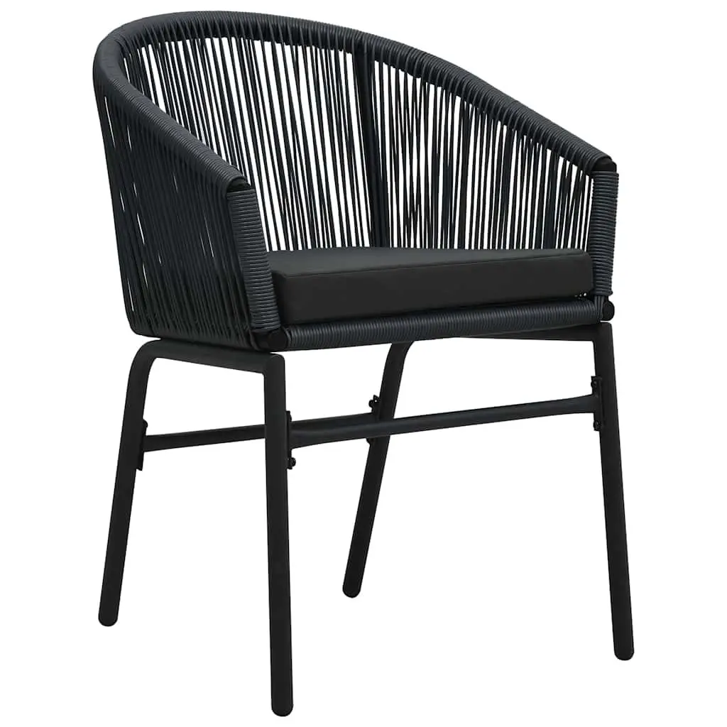 5 Piece Outdoor Dining Set Garden Patio Table Chairs Black Glass Steel Frame