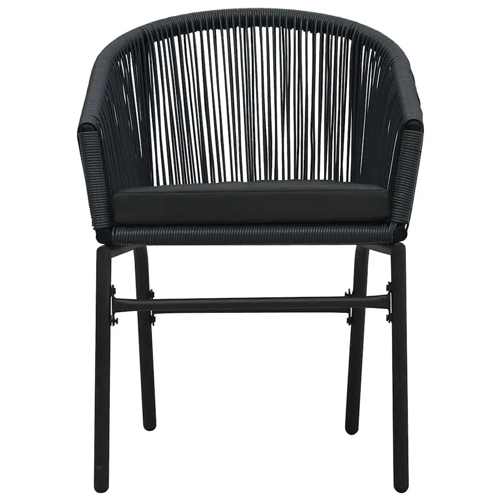 Garden Dining Set 5 Piece Outdoor Patio Table Chairs Black Glass Top Steel Frame