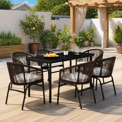 Versatile 7 Piece Outdoor Dining Set for Year-Round Use