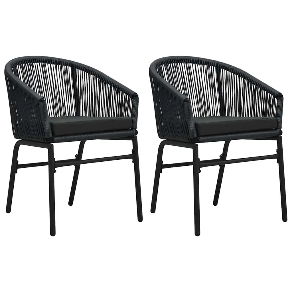 3 Piece Garden Dining Set Black Outdoor Furniture Patio Chairs Glass Table