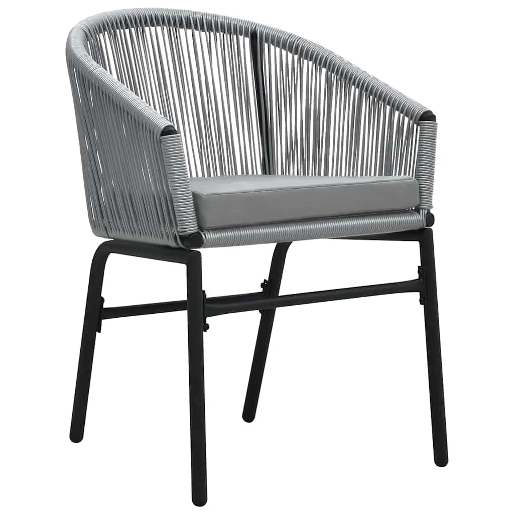5 Piece Garden Dining Set Outdoor Patio Furniture Grey Steel Frame Glass Top