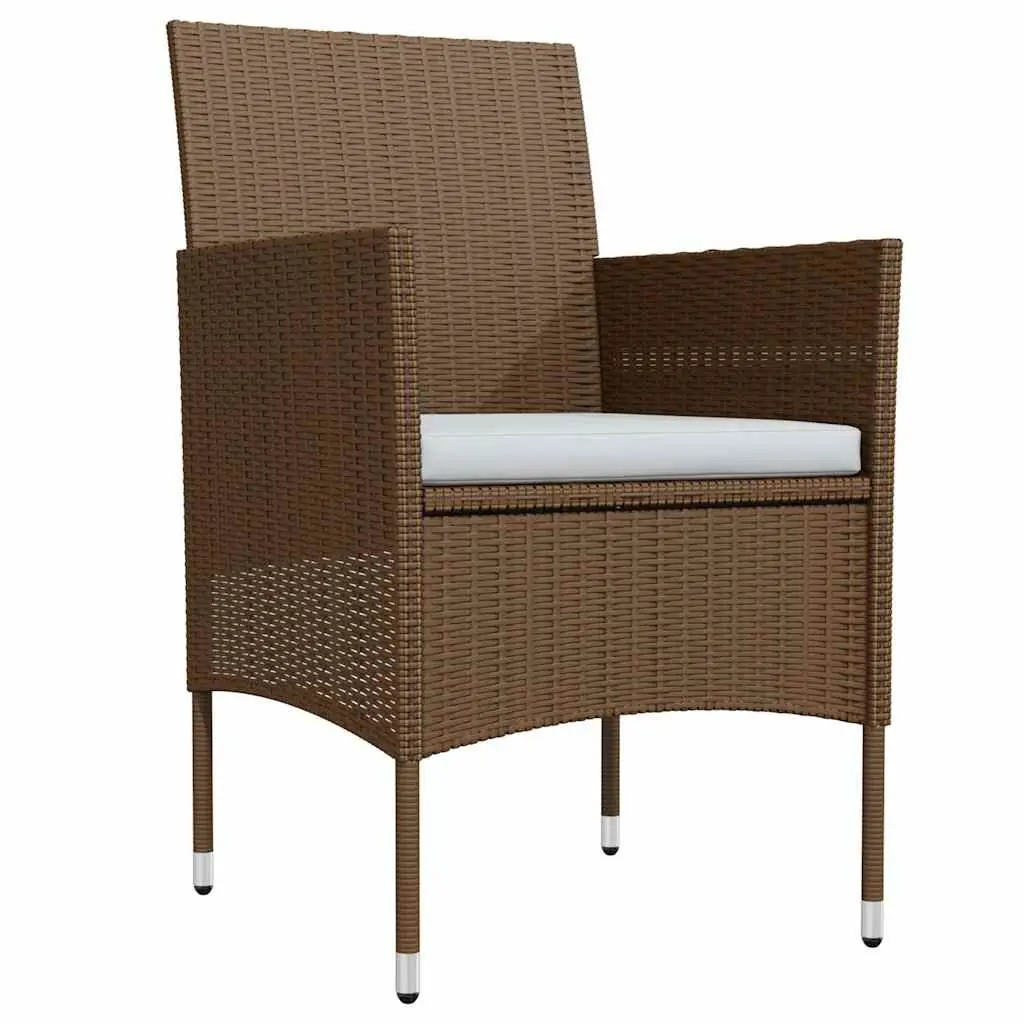 Garden Dining Set 3 Piece Outdoor Furniture Table Chairs with Cushions