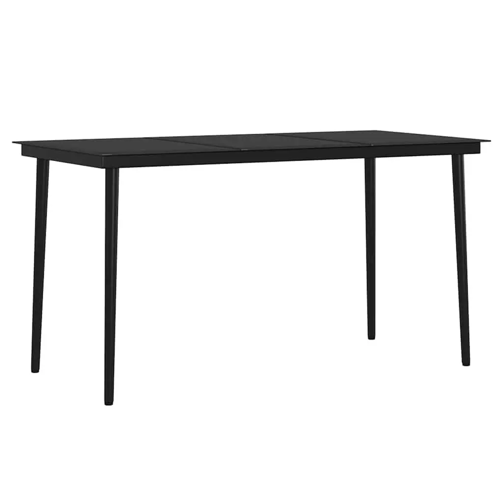 Garden Furniture Set Grey Black 7 Piece Outdoor Dining Table Chairs with Cushions