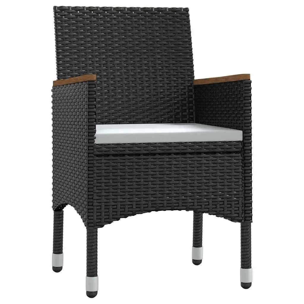 Garden Dining Set 5 Piece Outdoor Furniture Table Chairs Black Rattan