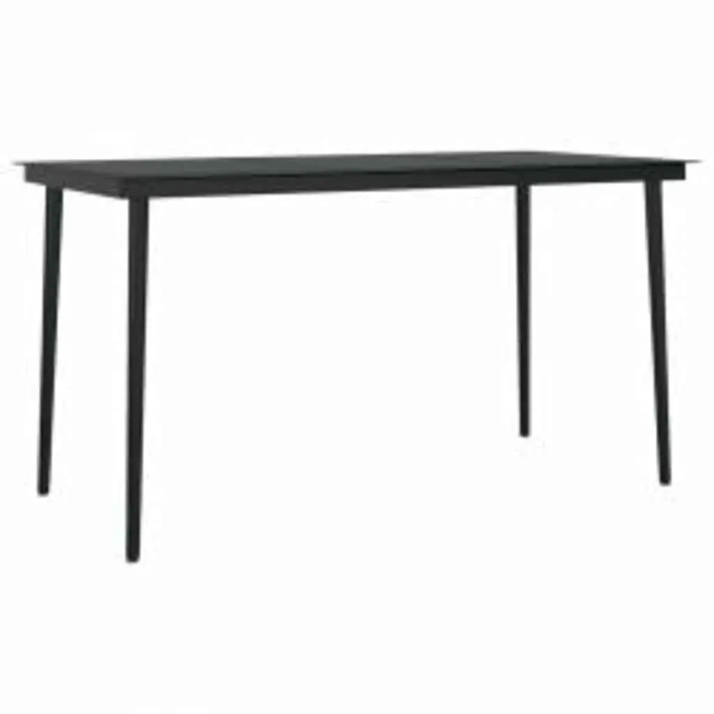 Outdoor Dining Set 5 Piece Grey Table Chairs Glass Top Steel Frame PE Rattan