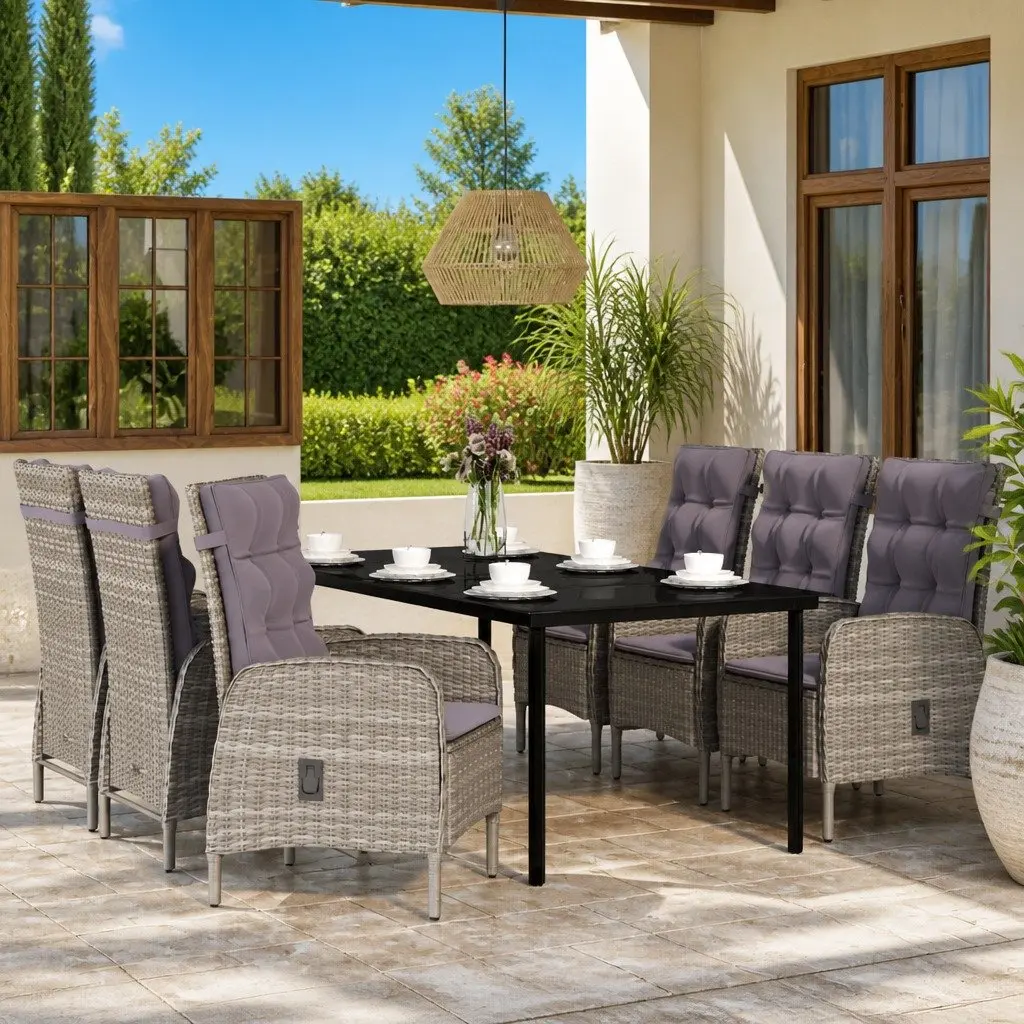 7 Piece Dining Set for Outdoor Comfort