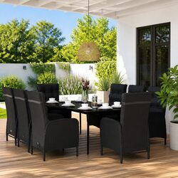 Reliable 9-Piece Garden Dining Set: Comfort and Style