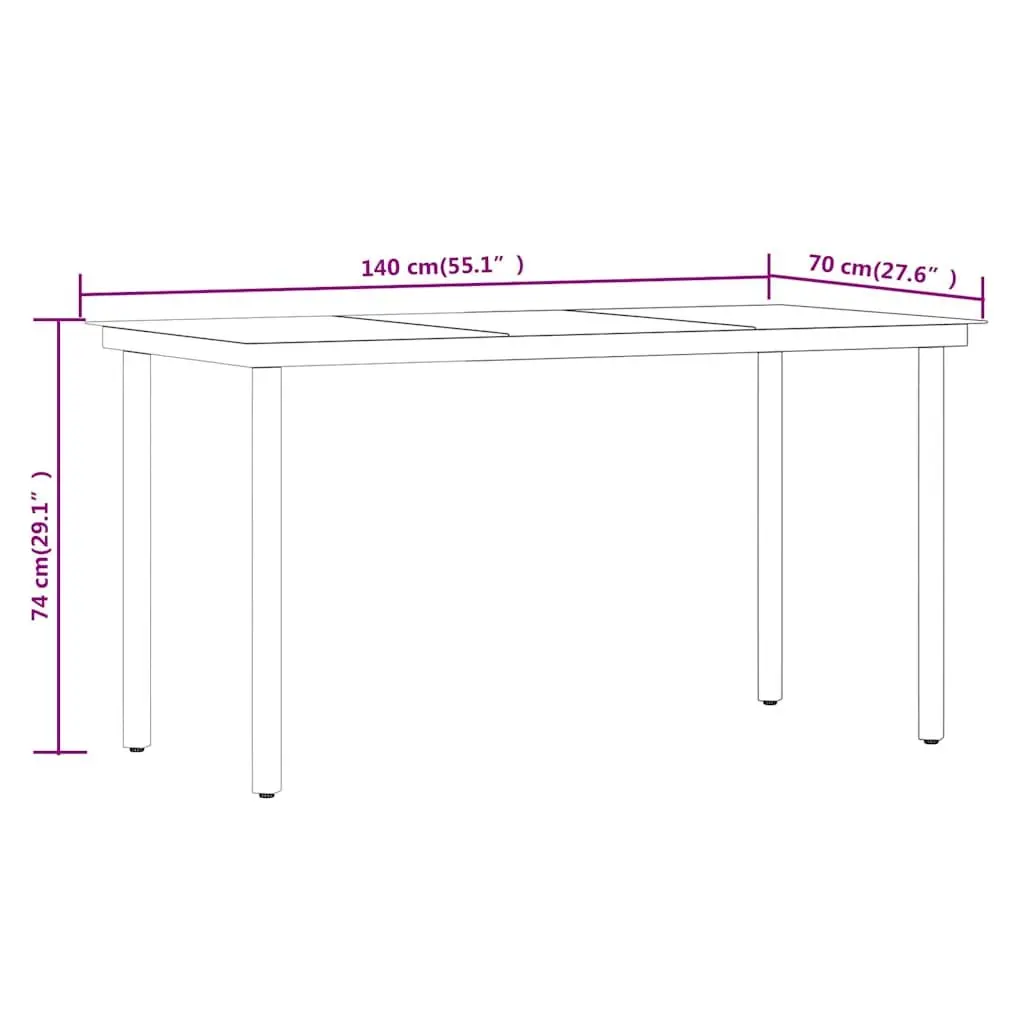 Outdoor Dining Set 7 Piece Black Rattan Chairs Glass Table Patio Furniture