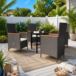 Chic 5 Piece Garden Dining Set with Comfort Focus
