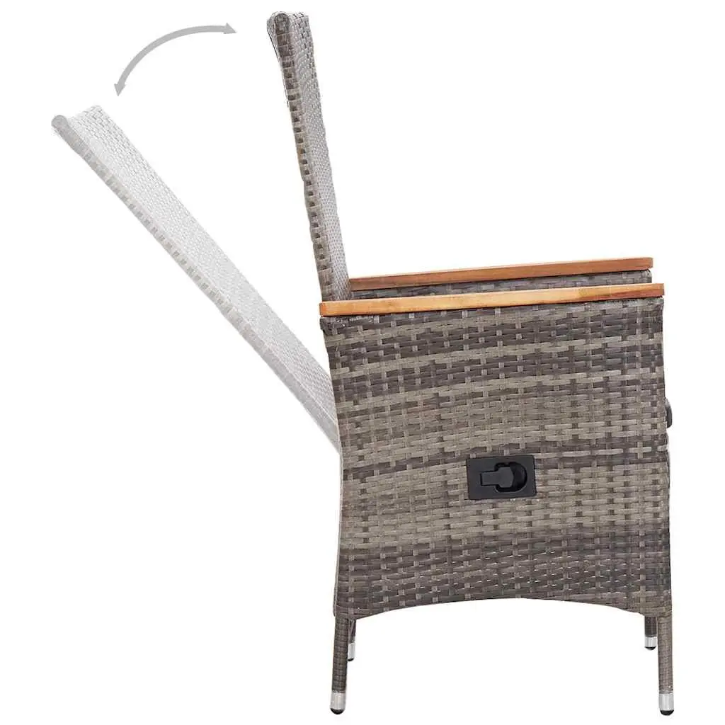 Garden Dining Set Outdoor Patio Furniture 5 Piece Grey Rattan with Cushions
