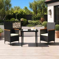Comfortable 3 Piece Garden Dining Set for Outdoor Enjoyment