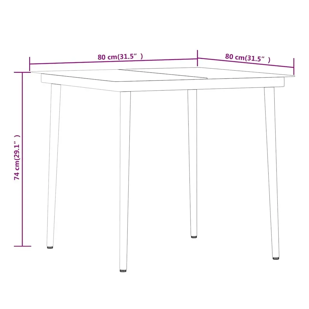Outdoor Furniture Garden Dining Set Black 5 Pieces Rattan Chairs Glass Table