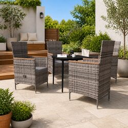 Comfortable 5-Piece Garden Dining Set with Removable Covers