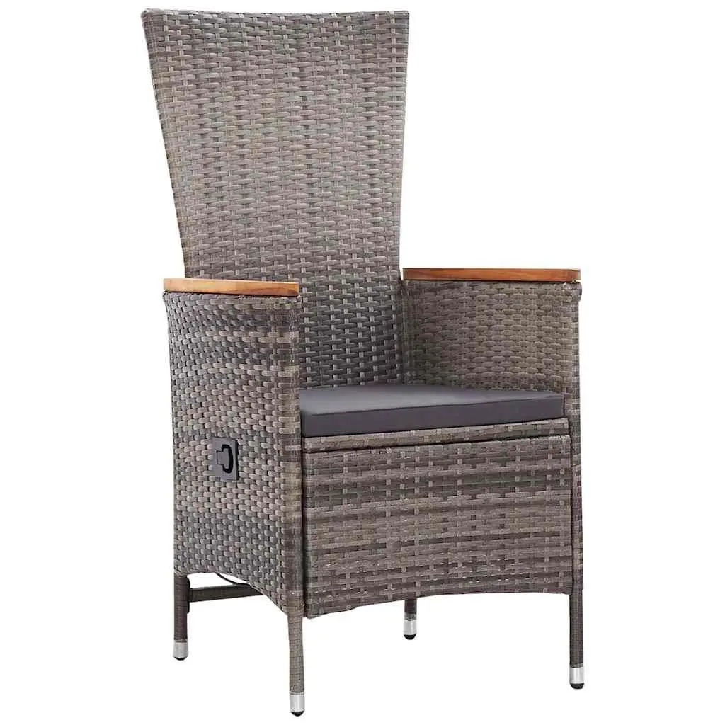 Garden Dining Set Outdoor Furniture 5 Piece Table Chairs Cushions Grey