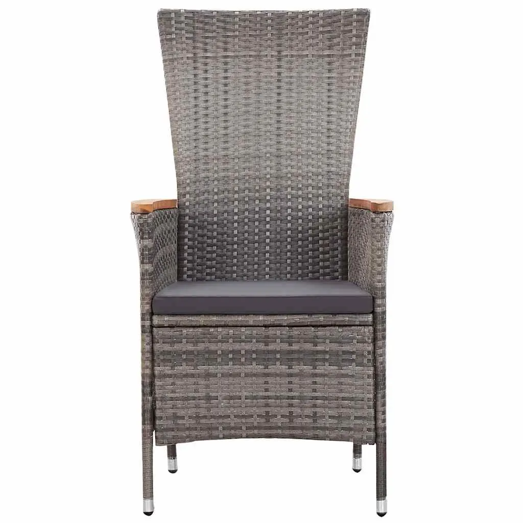 Garden Dining Set Outdoor Furniture 5 Piece Table Chairs Cushions Grey