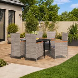 Comfortable 7 Piece Outdoor Dining Set with Cushions