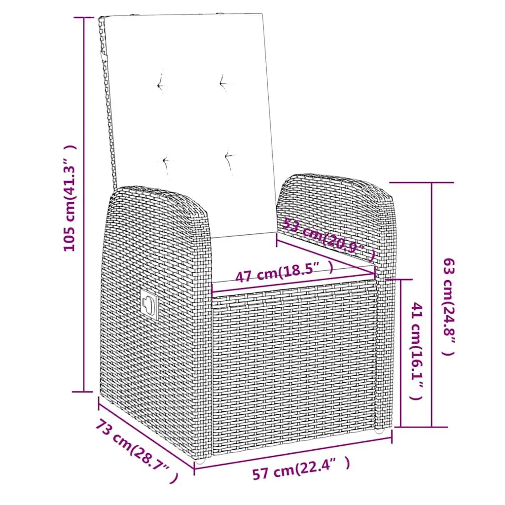 Outdoor Dining Furniture Set 3 Piece Patio Rattan Chairs Glass Top Grey