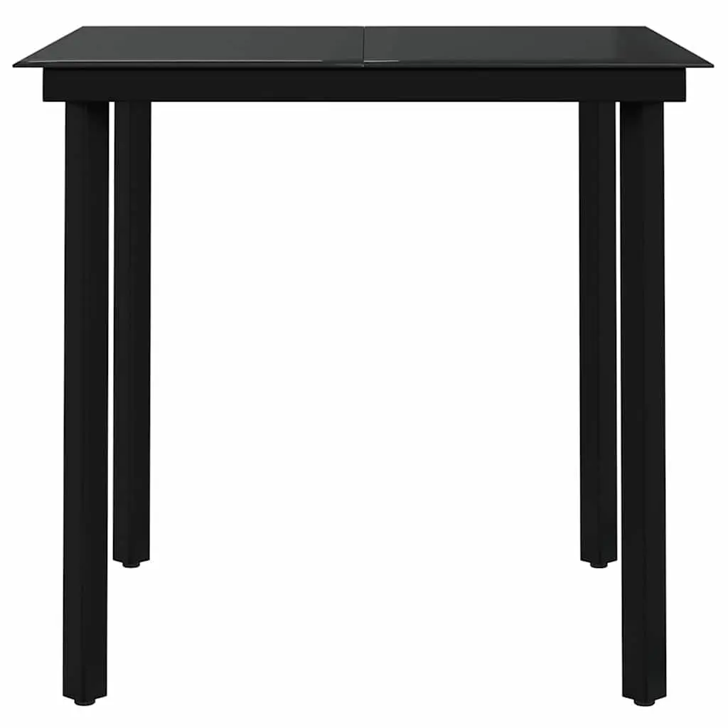 3 Piece Outdoor Garden Dining Set Black Chairs Table with Cushions Patio