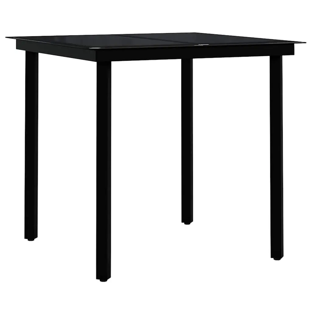 5 Piece Garden Dining Set Outdoor Patio Furniture Table Chairs Black