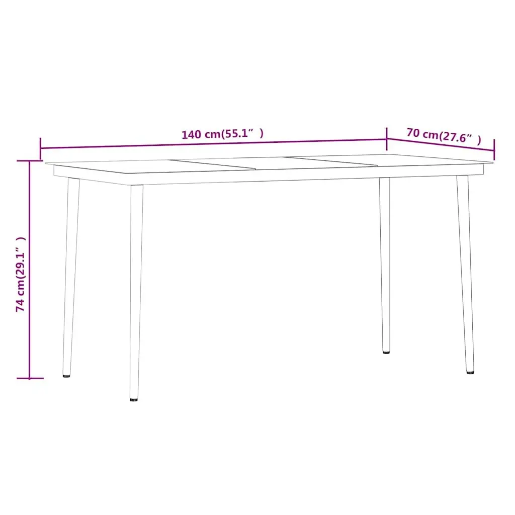 7 Piece Grey Rattan Dining Set