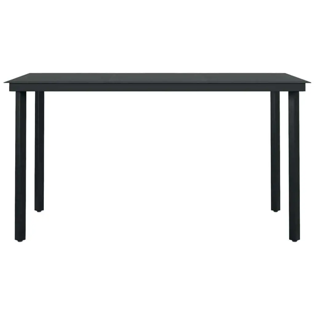 7 Piece Outdoor Dining Set Garden Furniture Table with Cushions Black