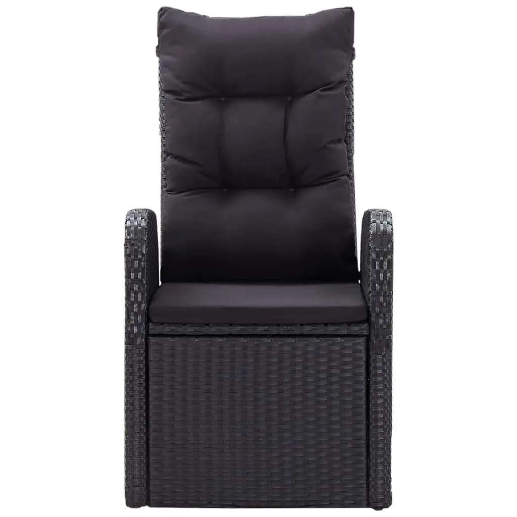 Outdoor Dining Set 7 Piece Garden Patio Black Rattan Chairs Glass Table Cushions