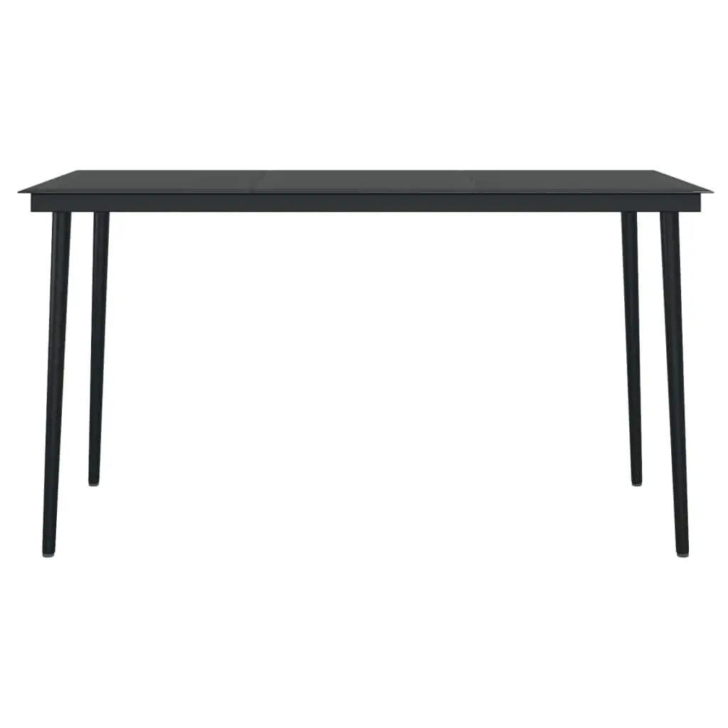 Outdoor Dining Set 7 Piece Garden Patio Black Rattan Chairs Glass Table Cushions