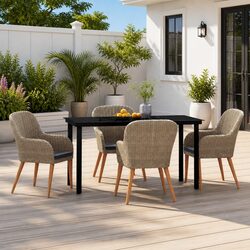 Comfortable 5 Piece Dining Set for Garden Use