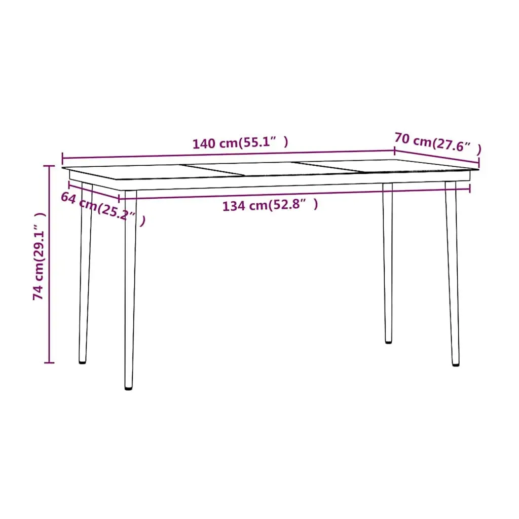 5 Piece Garden Dining Set with Removable Cushions