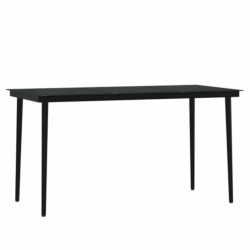 Garden Dining Set 7 Piece Outdoor Furniture Patio Table Chairs Cushions Black