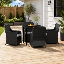 Comfortable 5 Piece Outdoor Dining Set with Removable Cushions