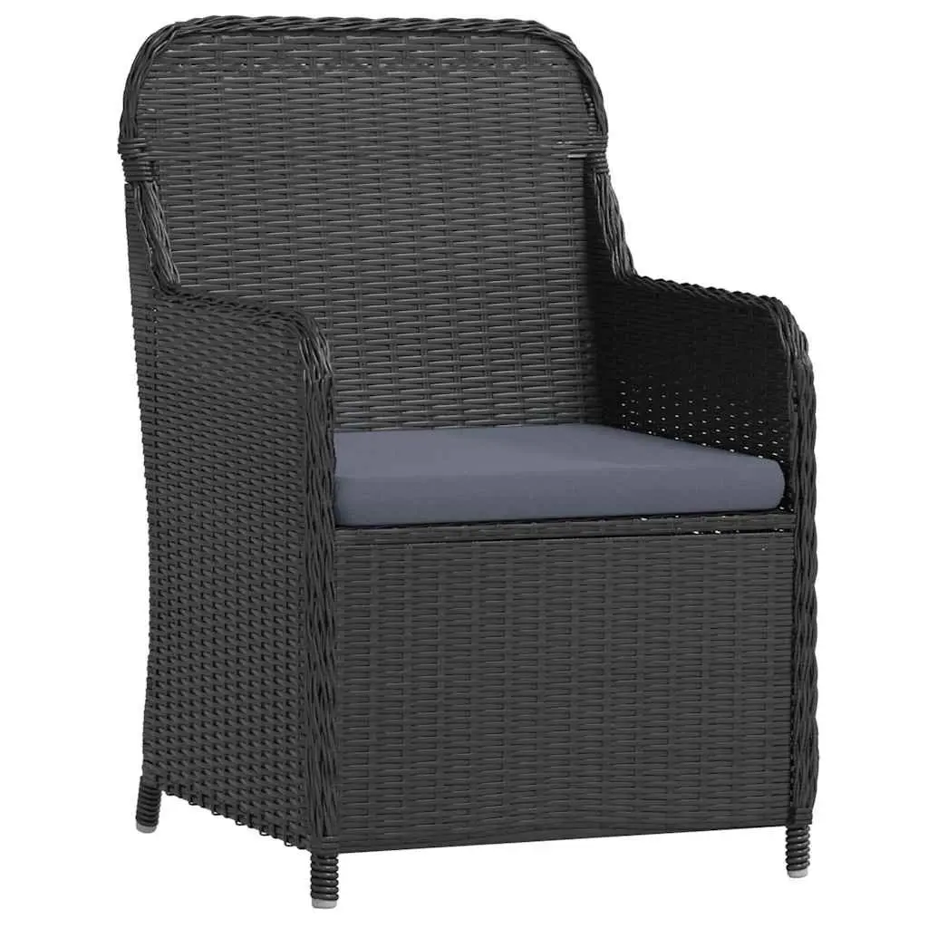 Garden Dining Set 7 Piece Outdoor Furniture Black Patio Table Chairs Cushions