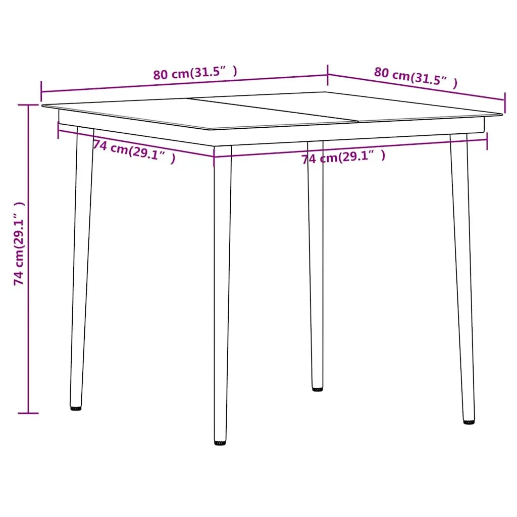3 Piece Garden Dining Set Outdoor Furniture Patio Table Chairs Black