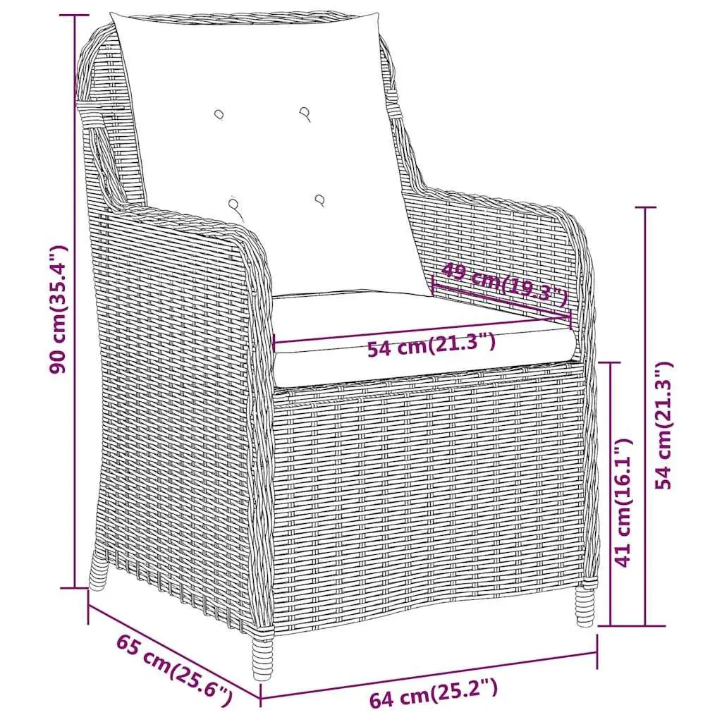 5 Piece Garden Dining Set Outdoor Furniture Black Steel Frame PE Rattan Chairs
