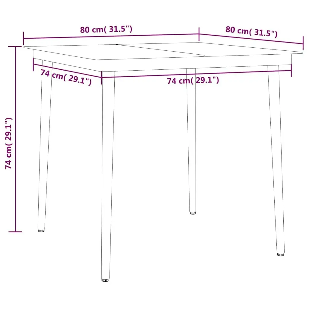 Garden Dining Set 5 Piece Outdoor Furniture Black Steel Frame Glass Table and Chairs