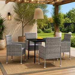 Comfortable and Stylish 5 Piece Anthracite Dining Set
