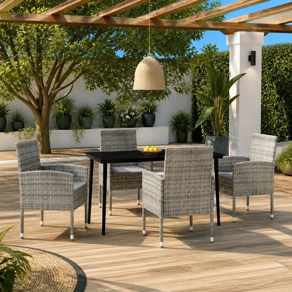 5 Piece Garden Dining Set Anthracite Outdoor Furniture Patio Table Chairs
